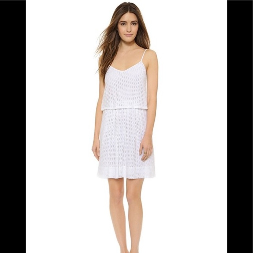 Madewell White Skylight Eyelet Overlay Dress